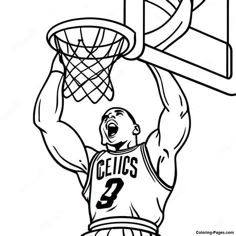 Celtics Basketball Player Dunking Coloring Page | Coloring-Pages.com