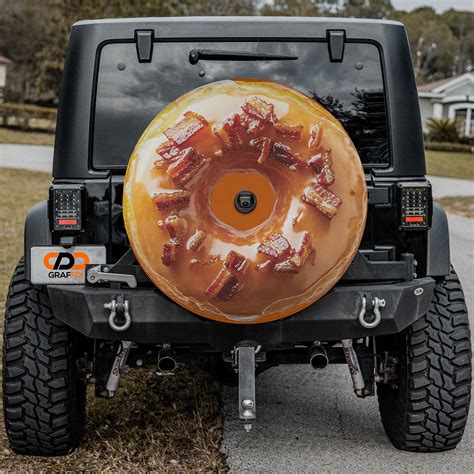 Glazed Maple Bacon Donut Spare Tire Cover – Stylish & Durab