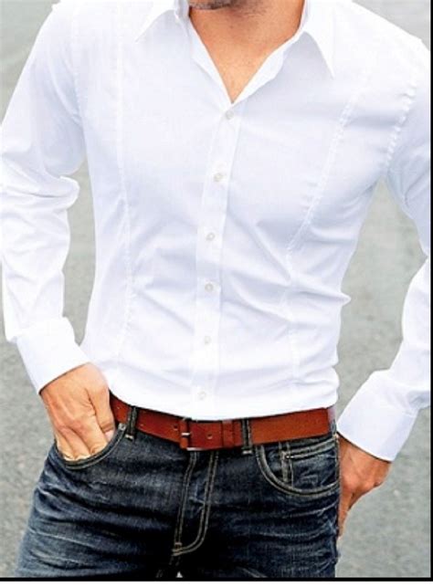 How to style Men's white button up shirt and jeans | Stylish men, Mens ...