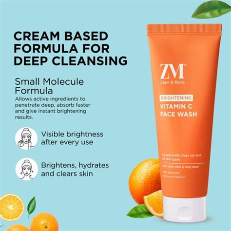ZM Zayn & Myza Bright Me Up Vitamin C All Skin Type|Pack of 2 Face Wash ...