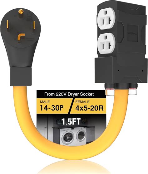 Amazon.com: [240V to 120V] 30 Amp to 20 Amp 110 Adapter with Circuit ...