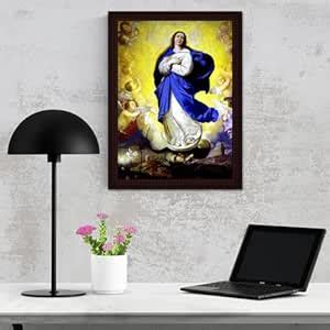 Tamatina Wooden Texture Framed Canvas Painting | The Hail Mary | Home ...