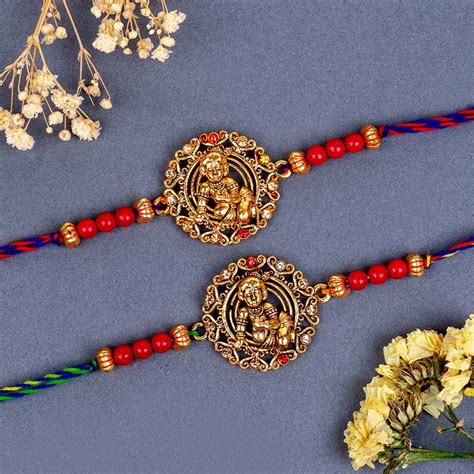 Send 2 Designer Rakhi Set for Brother Online | Rakhibazaar.com