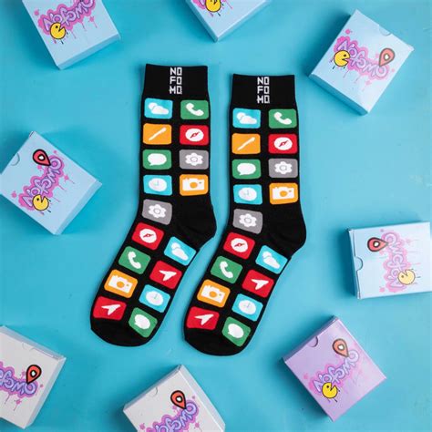 NoFoMo Crew Length Socks App Store – 10 Hills Studio