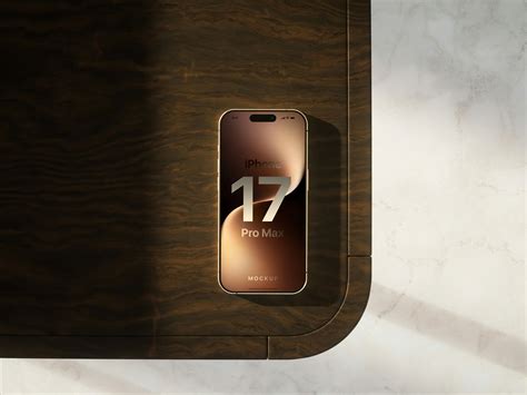 Free Gold iPhone 17 Pro Max Mockup PSD - PsFiles