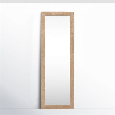 Joss & Main Halofax 72-Inch Travertine Stone Floor Mirror Natural ...