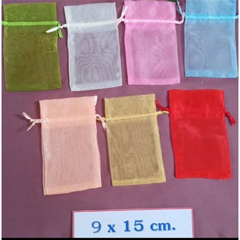 ถุงผ้าไหมแก้วขนาด 9 x 15 ซม. แพค 100 ใบ ใส่ของชำร่วย ของรับไหว้ ของขวัญ ...