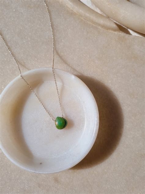 Turquoise Heart shaped drop Pendant Silver Chain Jewelry for women necklace