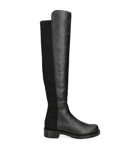 Stuart Weitzman Leather 5050 Bold Over-The-Knee Boots in Black | Lyst