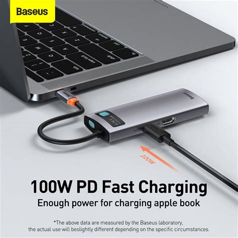 Baseus Metal Gleam 6 in 1 Multifunctional USB Type-C Hub Grey (CAHUB-C ...