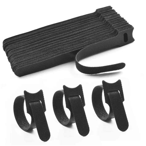 Velcro Cable Ties (Pack of 60) | Cable Ties Charger Data Clamp Velcro Cable