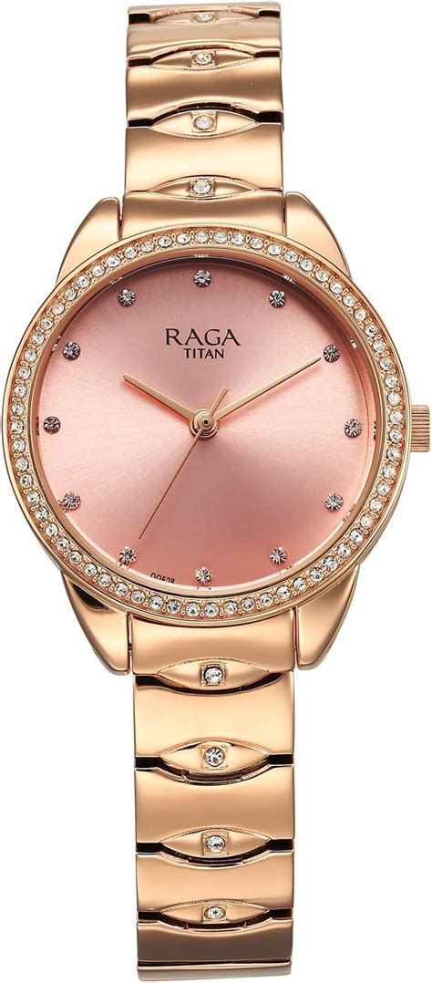 Titan Raga Showstopper Quartz Analog Pink Dial Metal Strap Watch for ...
