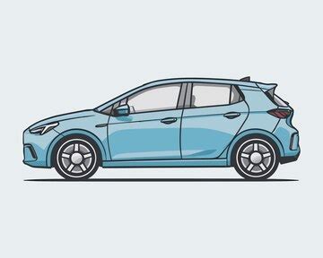 A flat vector illustration of hatchback car drawing transportation ...