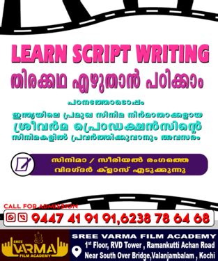 BEST SCRIPTWRITING CLASS IN KOCHI - Professional Course In Kochi Cochin ...