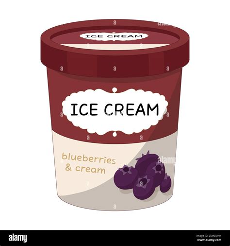 Blueberry & Cream Ice Cream in a Pint Cup Stock Vector Image & Art - Alamy