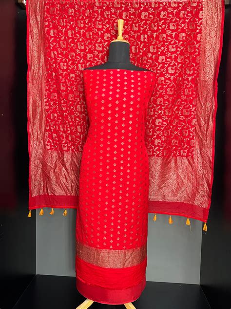 Zari Butta Detailed Banarasi Silk Salwar Set | YNG947 – Aham Designer ...