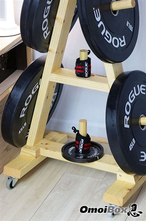 Wooden Weight Tree With Wheels | Rolling Plate Tree | Weight Plate ...