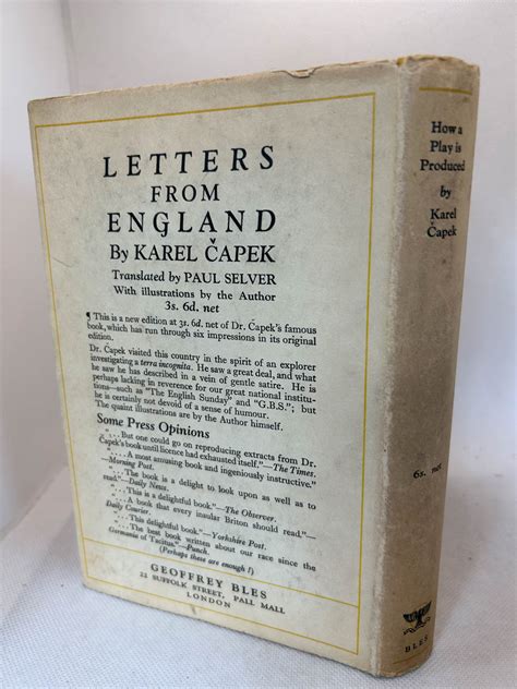 Karel Capek, How a Play is Produced, first UK edition, 1928