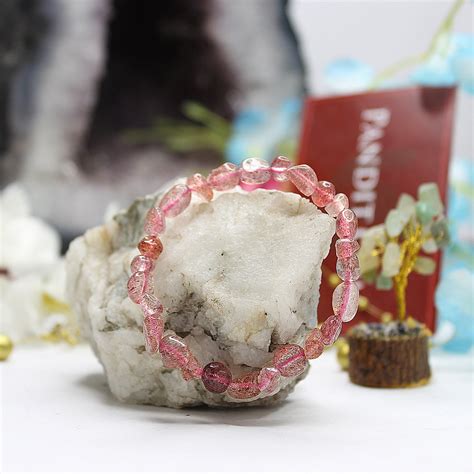 Strawberry Quartz Tumble Bracelet - For Life Goals - Pandit.com