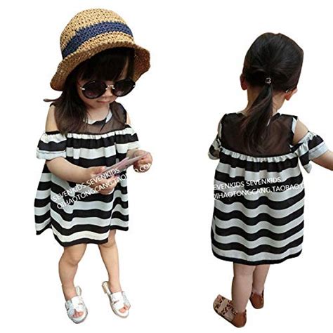 Little Miara Baby Girl's Black & White Party Wear Off-Shoulder Dress ...