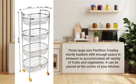 DHSVS Vegetable Stand Stainless Steel 3 Layer, Vegetable Basket, Onion ...