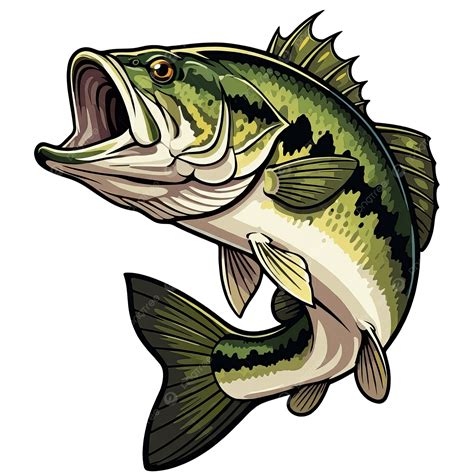 Springende Basvis Clipart