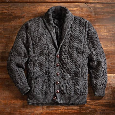 Men's wool cardigan sweater, 'Aran Legacy' | Wool sweater men, Mens ...