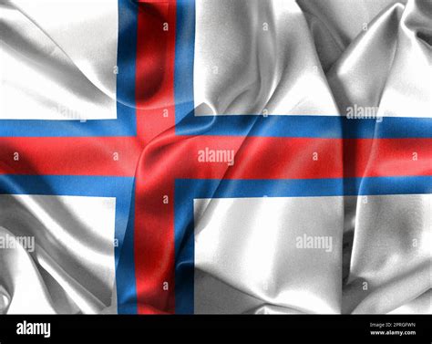 Faroe Islands flag - realistic waving fabric flag Stock Photo - Alamy