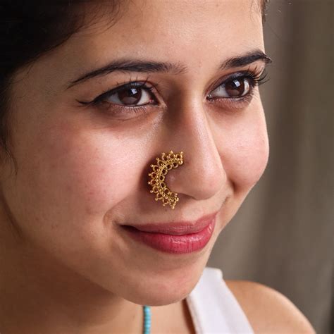 Silver Filigree Nath Gold Plated | House of Aadyaa