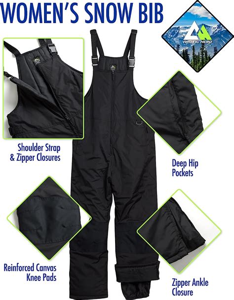 Buy Arctic Hero Women's Snow Bib - Insulated Waterproof Snow Pants Ski ...