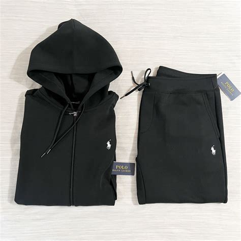 Polo Ralph Lauren Double Knit Tech Fleece Jogger Sweatsuit Black White ...