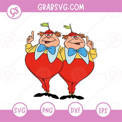 Tweedledee and Tweedledum SVG Free | Wonderland Twins Clipart for Cric ...