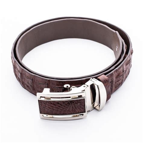 Backbone Dark Brown Crocodile Leather Belt