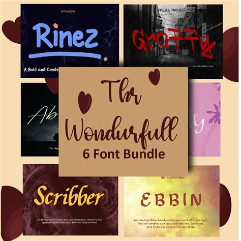 6 Font Design Bundle - MasterBundles
