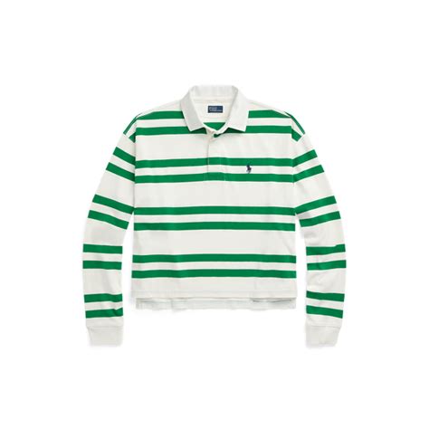 Striped Cropped Jersey Rugby Shirt for Women | Ralph Lauren® IN