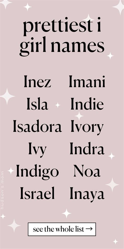 25 *Gorgeous* Girl Names That Start with I