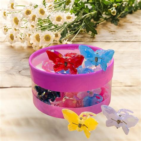 Butterfly Charm Hair Clutcher Set – 24 Pcs Mini Hair Clips for Girls ...
