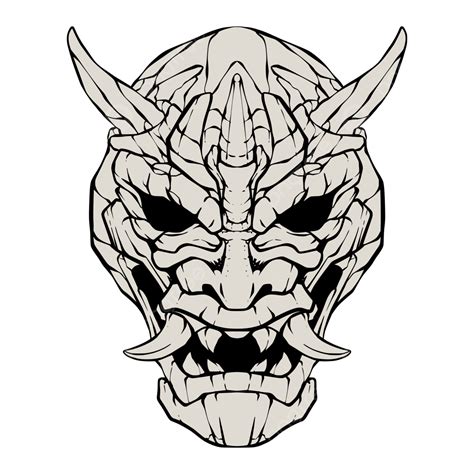 Oni Mask Vector Illustration Skull, Oni Mask, Oni Skull, Oni Art PNG ...