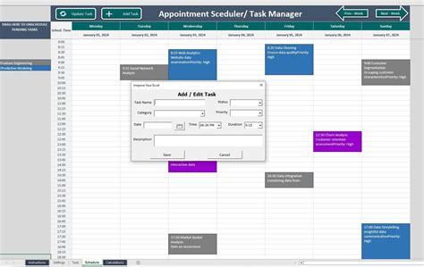 Weekly Drag and Drop Appointment Scheduler and Task Manager - Eloquens