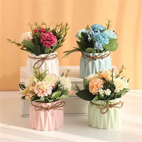 Buy floral art BY NANDINI Artificial Blue Flowers Plant in Ceramic Vase ...