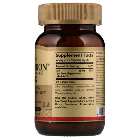 Solgar, Gentle Iron, 25 mg, 90 Veggie Caps - iHerb