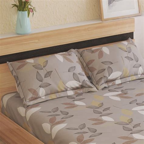 Buy Corsica Elegant Pallav Microfibre Printed 3Pcs Queen Bedsheet Set ...