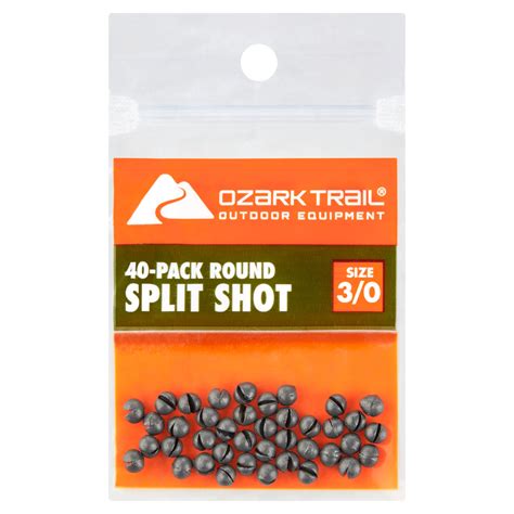 Ozark Trail Round Split Shot 3/0 Fishing Lead Weight 40 pcs Tackle for ...