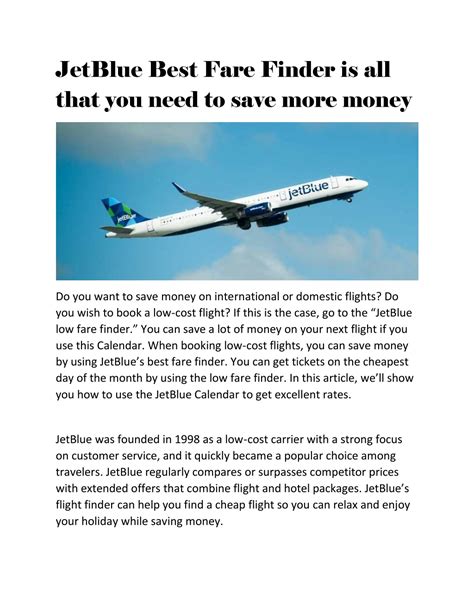 PPT - JetBlue Best Fare Finder is all that you need to save more money ...