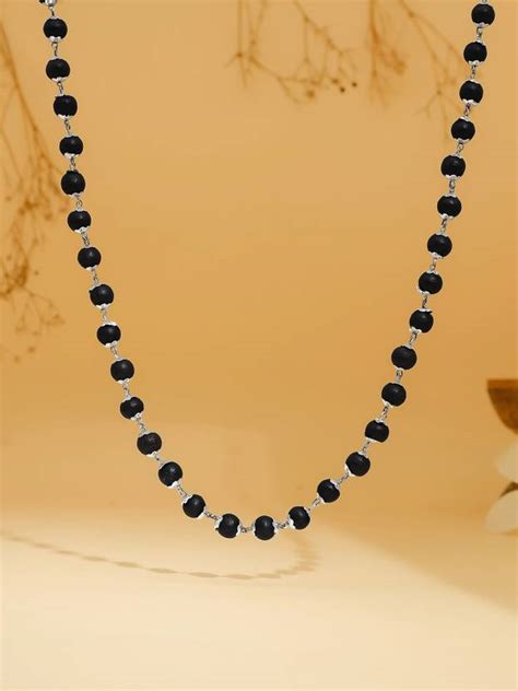DIVINE HINDU Karungali Mala with Silver Plated Caps | 54 Ebony Wood ...