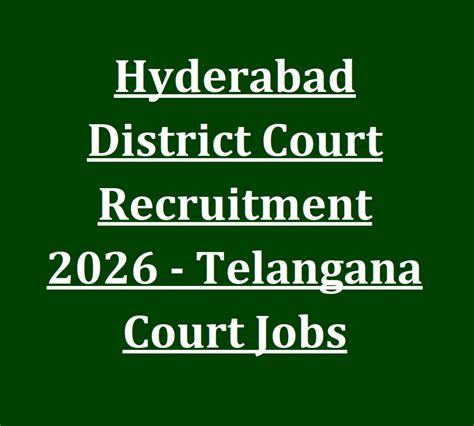Hyderabad District Court Recruitment 2026 | Court Jobs in Telangana