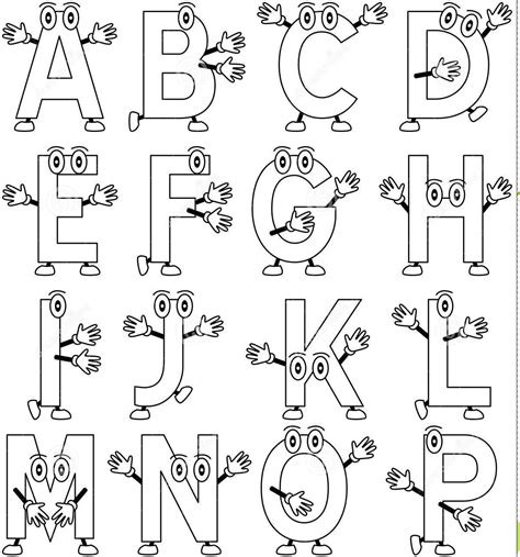 Gambar Wallpaper Mewarnai Hitam Putih Huruf Alfabet Anak TK PAUD Terbaru | gambarcoloring