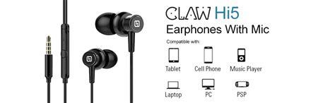 CLAW Future Hi5 Deep Bass Earphone with Mic and Volume Controls for ...