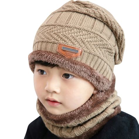 fvwitlyh Kids Trapper Winter Hat Hats Contrast Set Winter Two Knitted ...