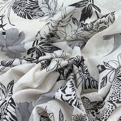 Gauge Linen Off White Floral Print – Saroj Fabrics